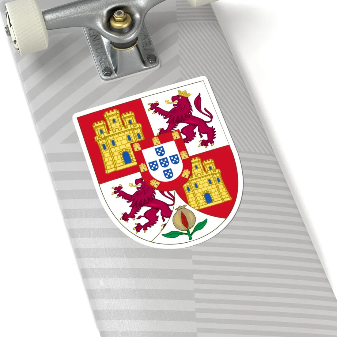 Lesser Royal Arms of Spanish Monarch Portuguese Inescutcheon (Spain) (Coat of Arms) STICKER Vinyl Kiss-Cut Decal - The Sticker Space