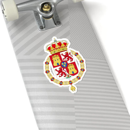 Lesser Royal Coat of Arms of Spain 1700-1868 and 1834-1930 Golden Fleece Variant (Spain) (Coat of Arms) STICKER Vinyl Kiss-Cut Decal - The Sticker Space