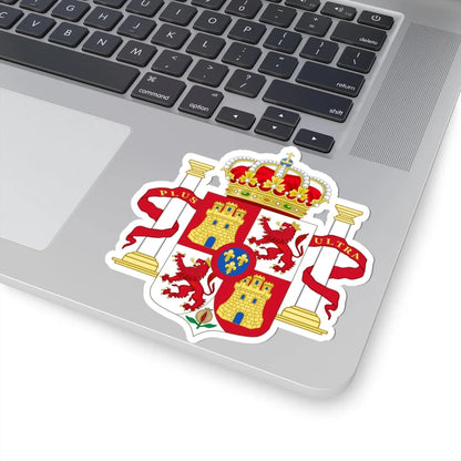 Lesser Royal Coat of Arms of Spain 1700-1868 and 1834-1930 Pillars of Hercules Variant (Spain) (Coat of Arms) STICKER Vinyl Kiss-Cut Decal - The Sticker Space