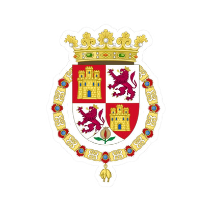 Lesser Royal Coat of Arms of Spain c.1504-1580 (Spain) (Coat of Arms) STICKER Vinyl Kiss-Cut Decal 2 Inch White - The Sticker Space