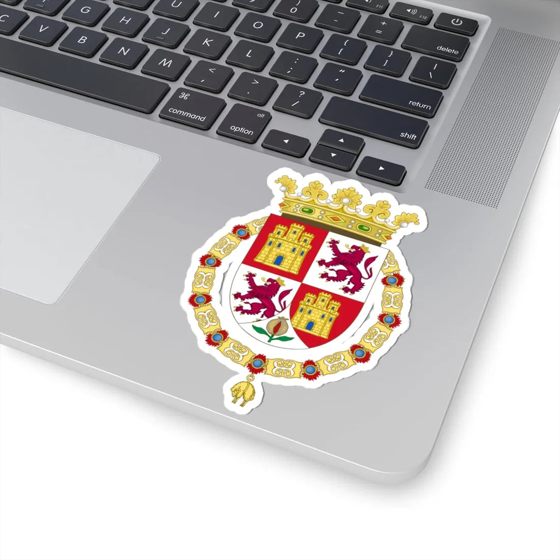Lesser Royal Coat of Arms of Spain c.1504-1580 (Spain) (Coat of Arms) STICKER Vinyl Kiss-Cut Decal - The Sticker Space