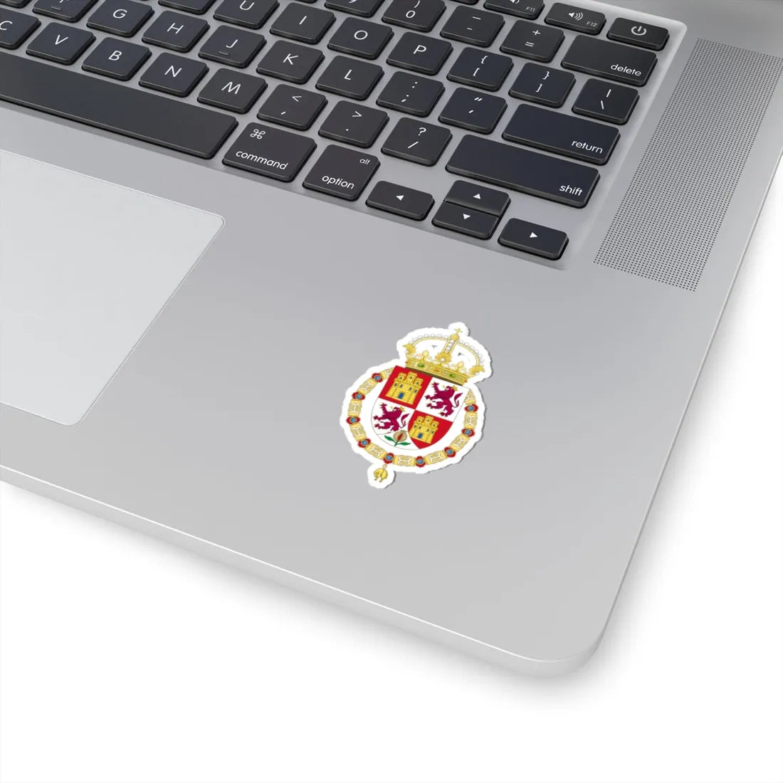 Lesser Royal Coat of Arms of Spanish Monarch 1580-c.1668 (Spain) (Coat of Arms) STICKER Vinyl Kiss-Cut Decal - The Sticker Space