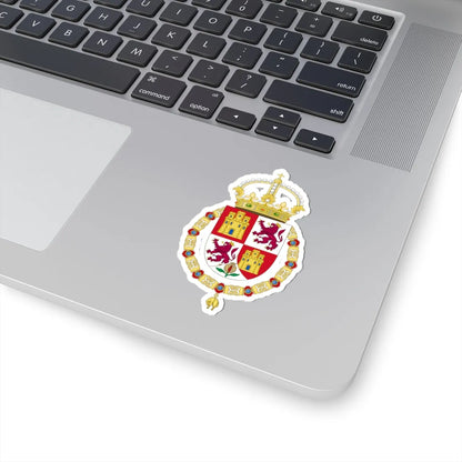 Lesser Royal Coat of Arms of Spanish Monarch 1580-c.1668 (Spain) (Coat of Arms) STICKER Vinyl Kiss-Cut Decal - The Sticker Space