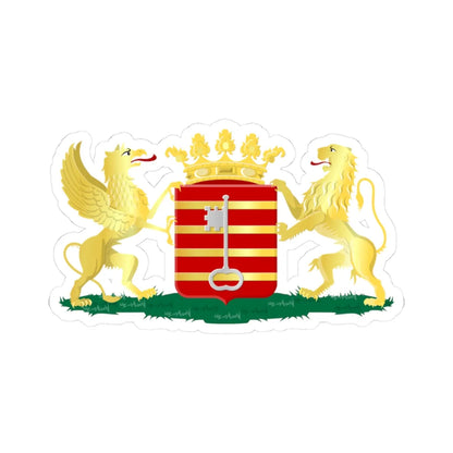 Lessines wapen (Belgium) (Coat of Arms) STICKER Vinyl Kiss-Cut Decal 3 Inch White - The Sticker Space