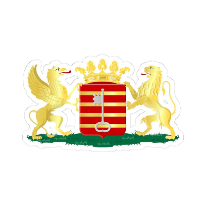 Lessines wapen (Belgium) (Coat of Arms) STICKER Vinyl Kiss-Cut Decal 4 Inch White - The Sticker Space