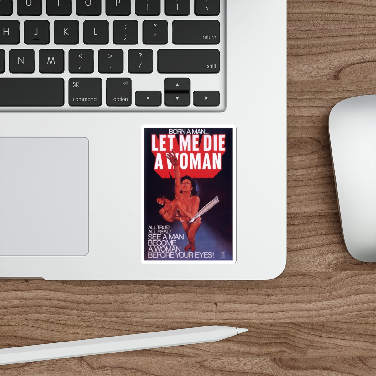 LET ME DIE A WOMAN 1977 Movie Poster STICKER Vinyl Die-Cut Decal-The Sticker Space