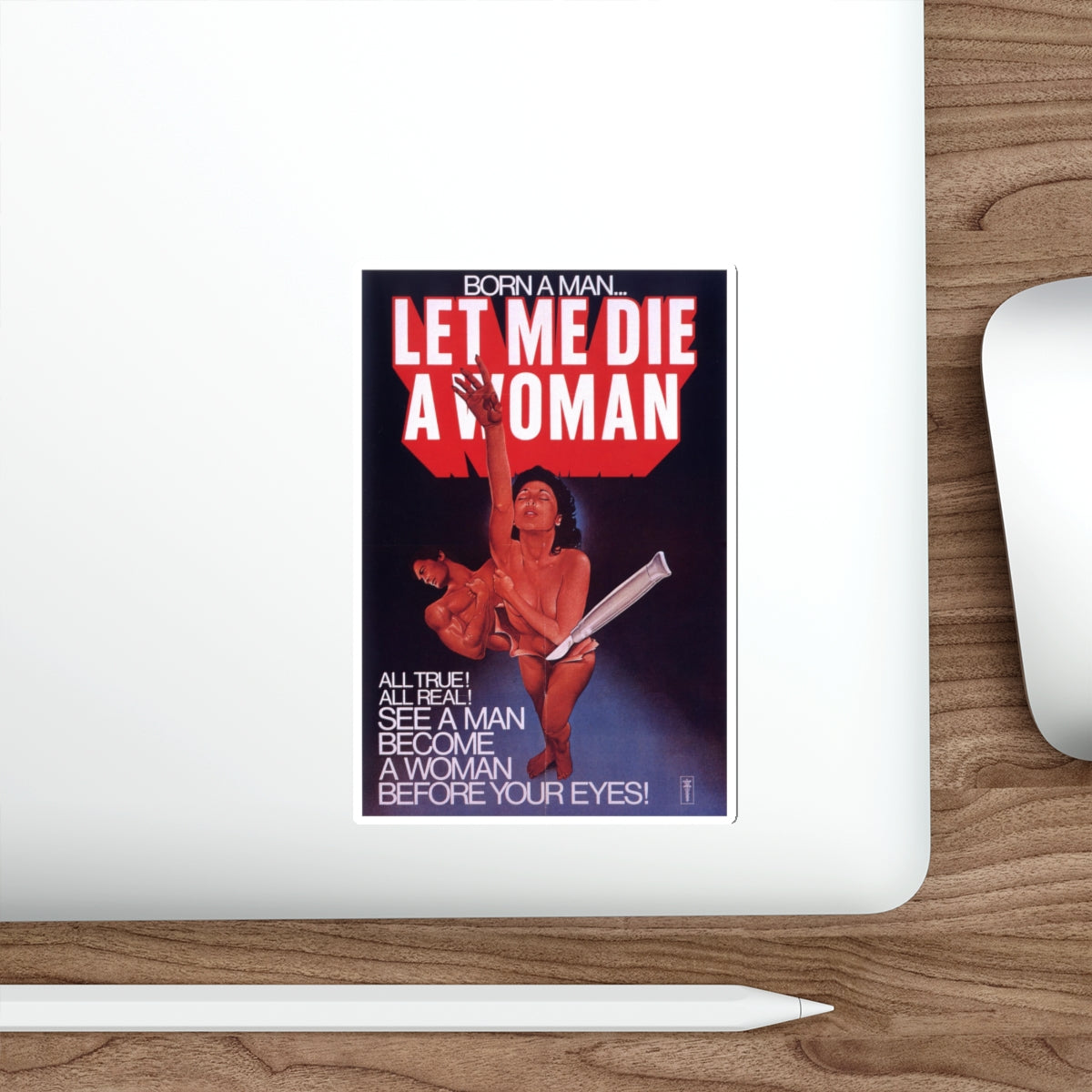 LET ME DIE A WOMAN 1977 Movie Poster STICKER Vinyl Die-Cut Decal-The Sticker Space