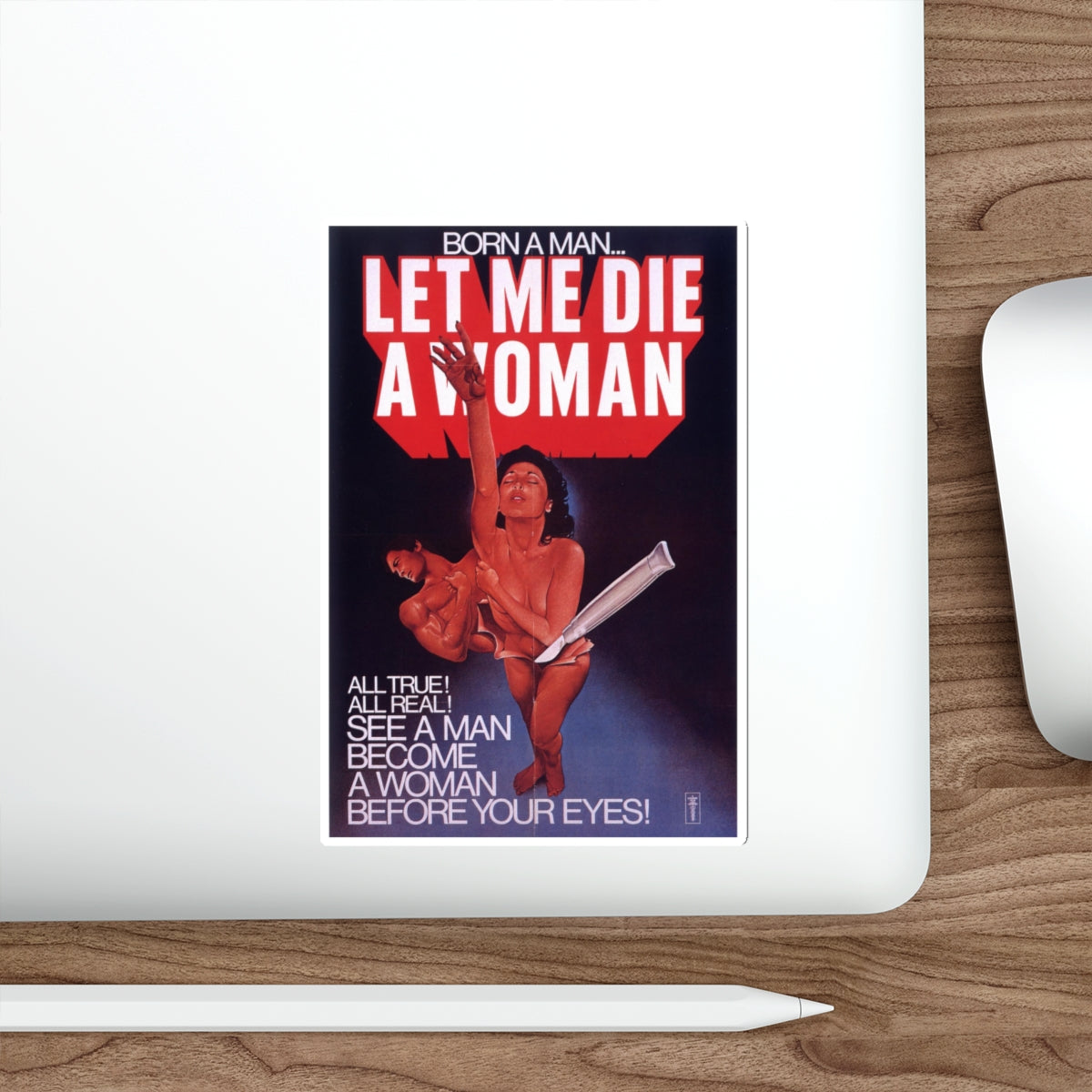 LET ME DIE A WOMAN 1977 Movie Poster STICKER Vinyl Die-Cut Decal-The Sticker Space