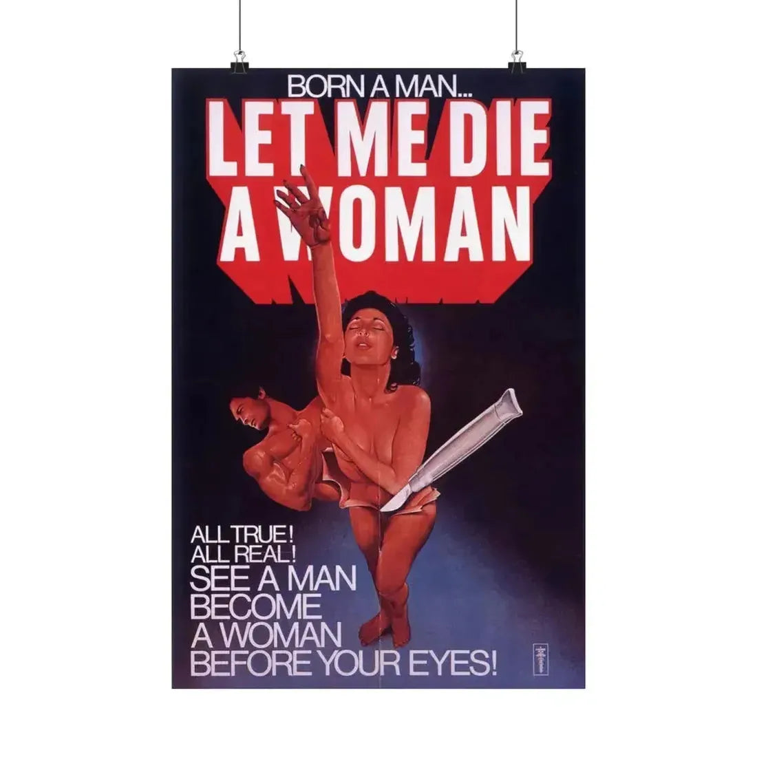 LET ME DIE A WOMAN 1977 - Paper Movie Poster 16″ x 24″ Matte - The Sticker Space