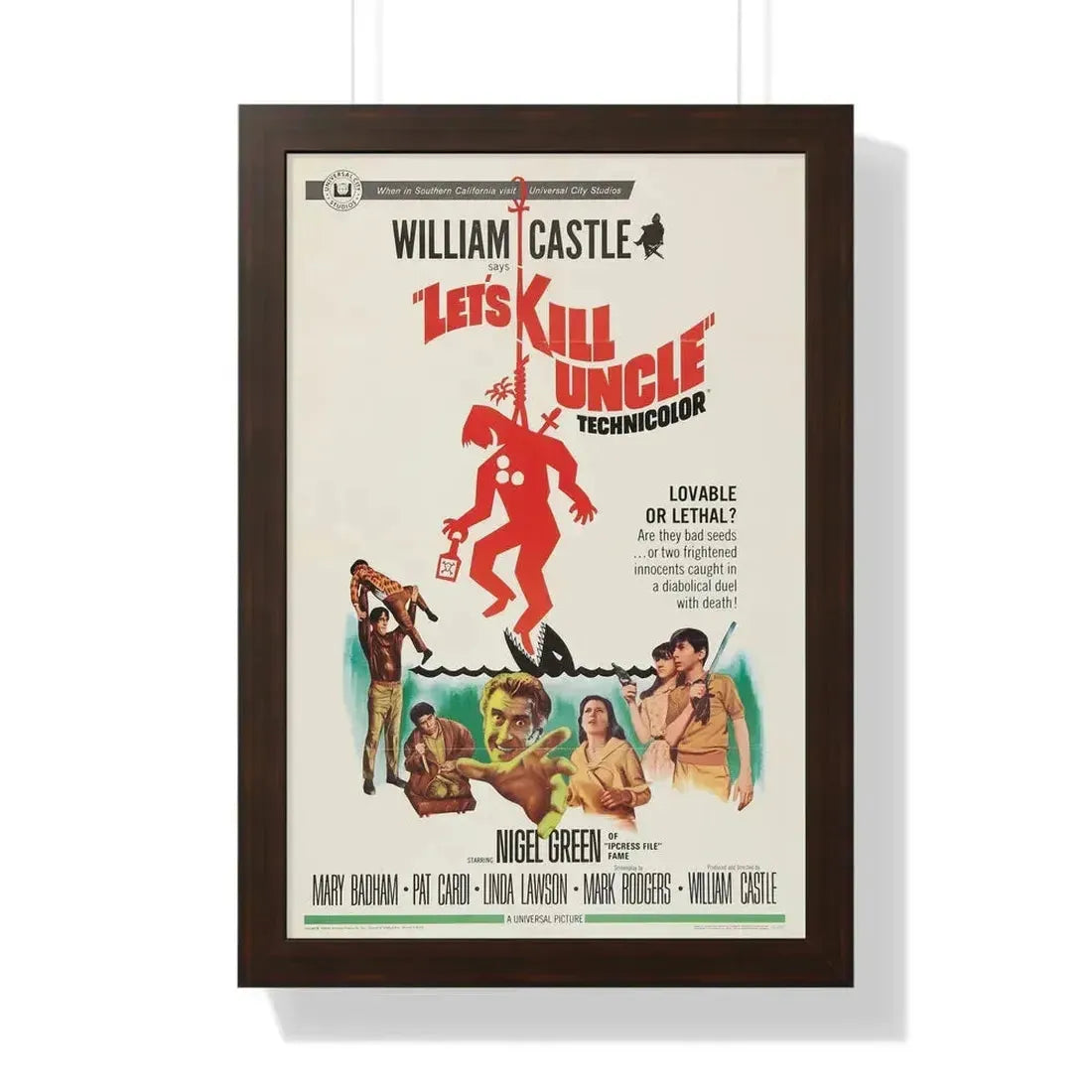 LET'S KILL UNCLE 1966 - Framed Movie Poster 16″ x 24″ Walnut - The Sticker Space