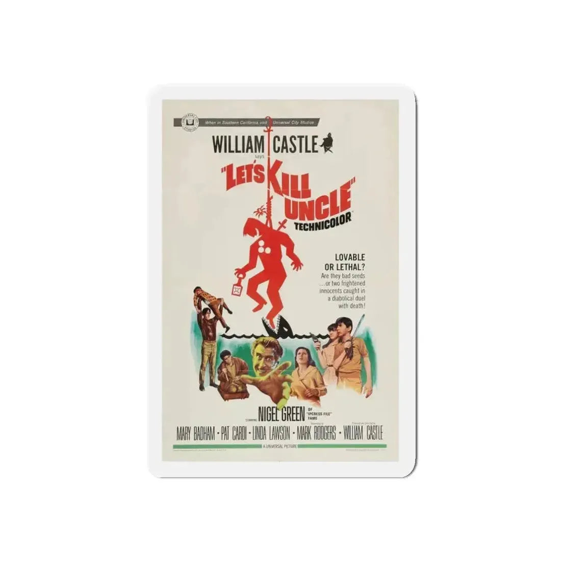 LET'S KILL UNCLE 1966 Movie Poster - Refrigerator Magnet - The Sticker Space
