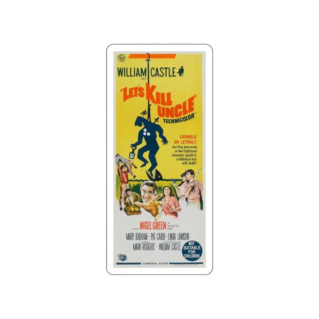 LET'S KILL UNCLE (2) 1966 Movie Poster STICKER Vinyl Die-Cut Decal 6 Inch - The Sticker Space