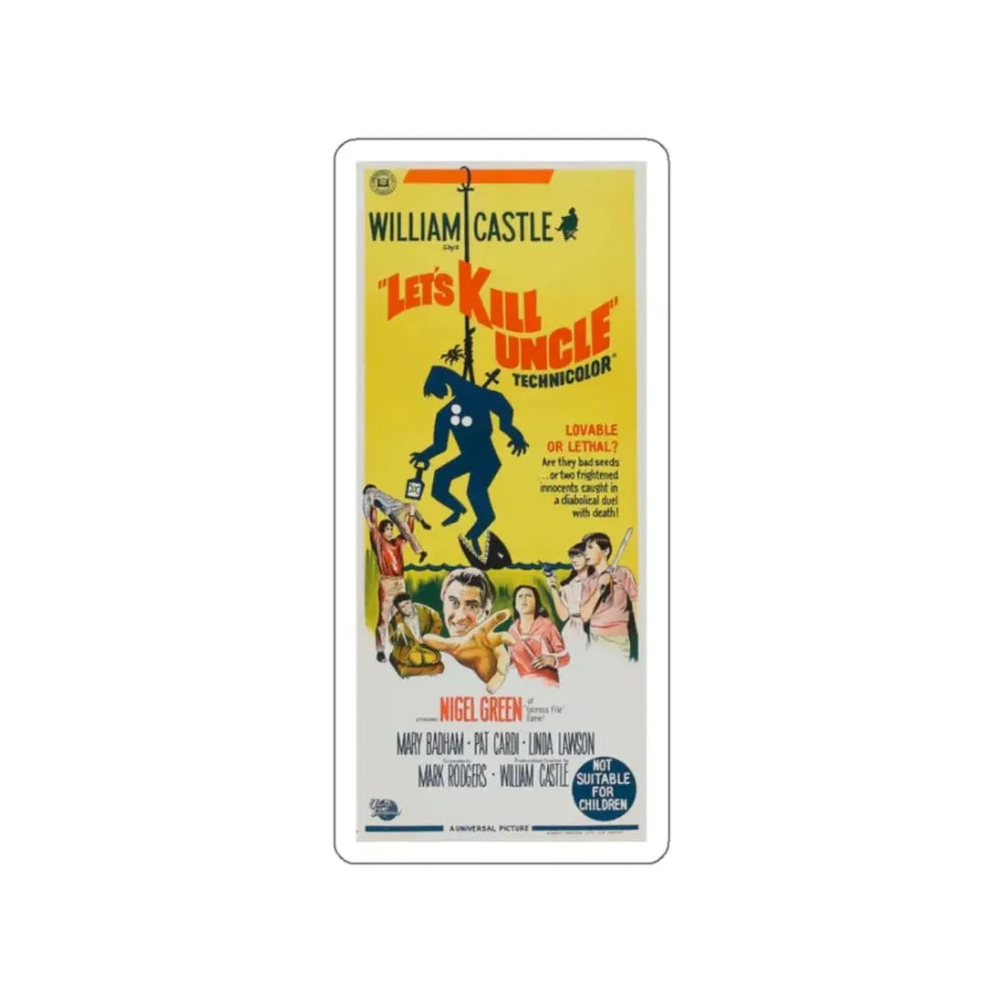 LET'S KILL UNCLE (2) 1966 Movie Poster STICKER Vinyl Die-Cut Decal - The Sticker Space