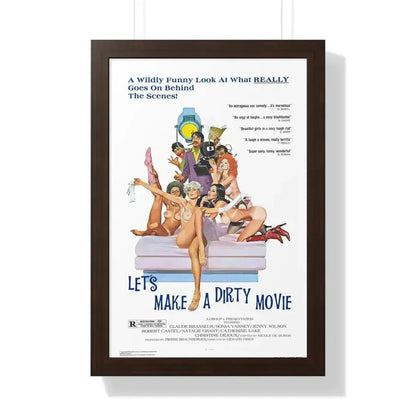 LET'S MAKE A DIRTY MOVIE 1976 - Framed Movie Poster 16″ x 24″ Walnut - The Sticker Space