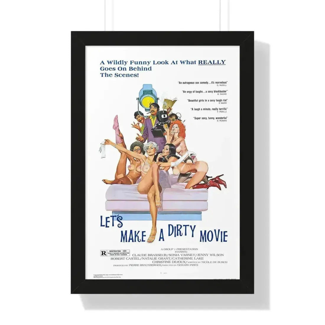 LET'S MAKE A DIRTY MOVIE 1976 - Framed Movie Poster - The Sticker Space