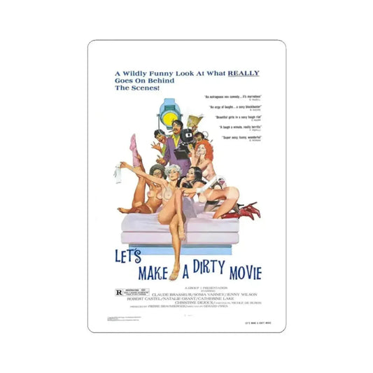 LET'S MAKE A DIRTY MOVIE 1976 Movie Poster - STICKER Vinyl Kiss-Cut Decal 2 Inch White - The Sticker Space
