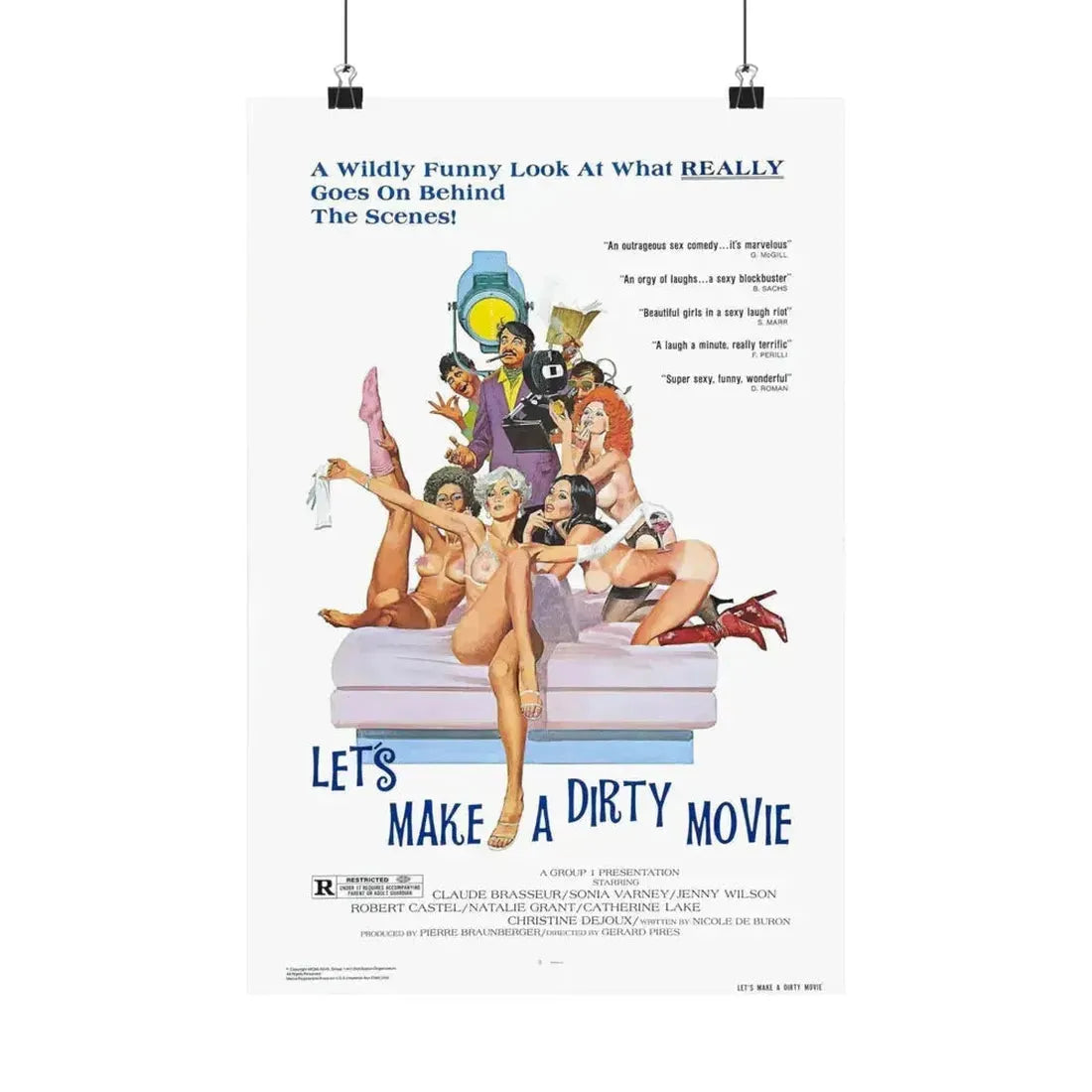LET'S MAKE A DIRTY MOVIE 1976 - Paper Movie Poster 12″ x 18″ Matte - The Sticker Space
