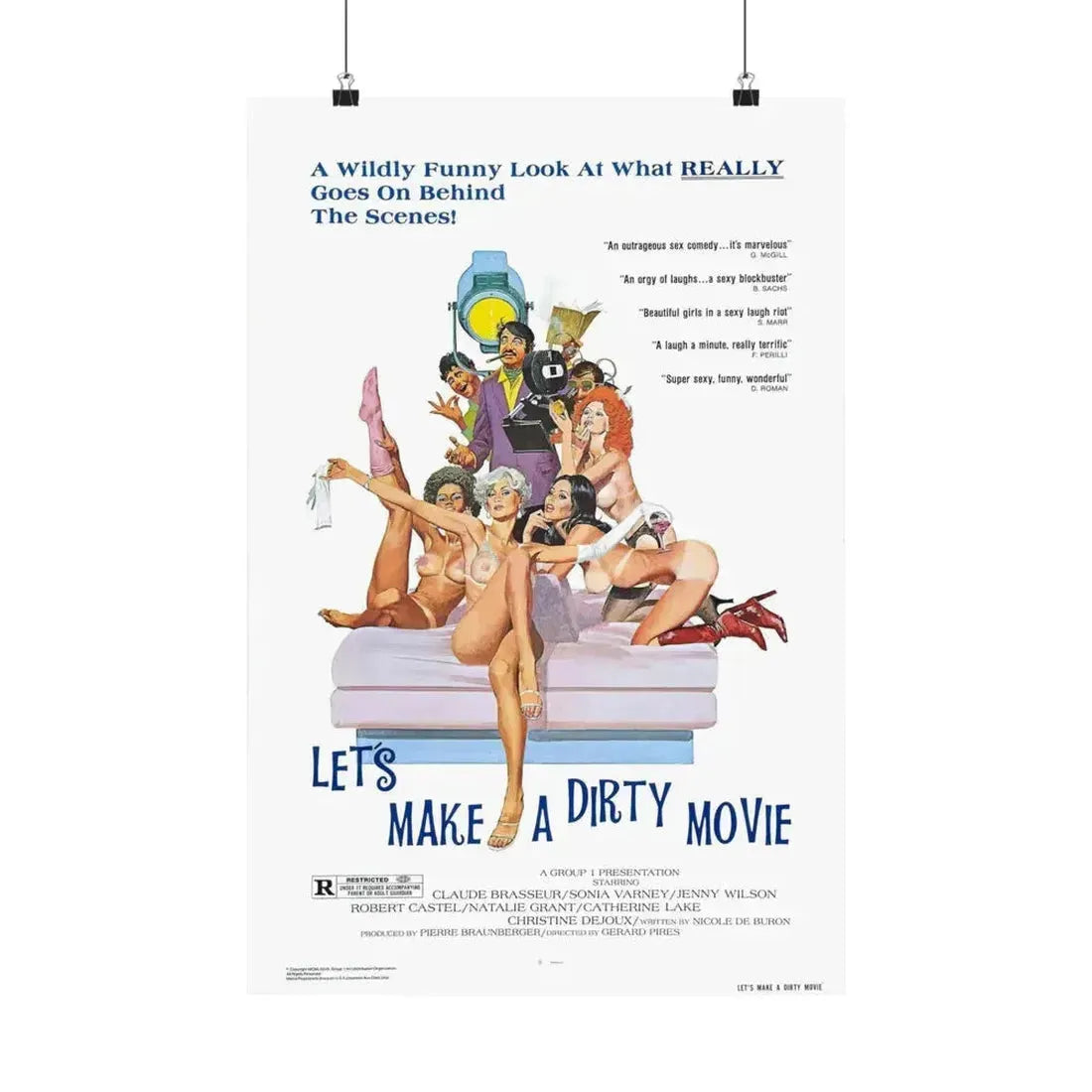 LET'S MAKE A DIRTY MOVIE 1976 - Paper Movie Poster 16″ x 24″ Matte - The Sticker Space