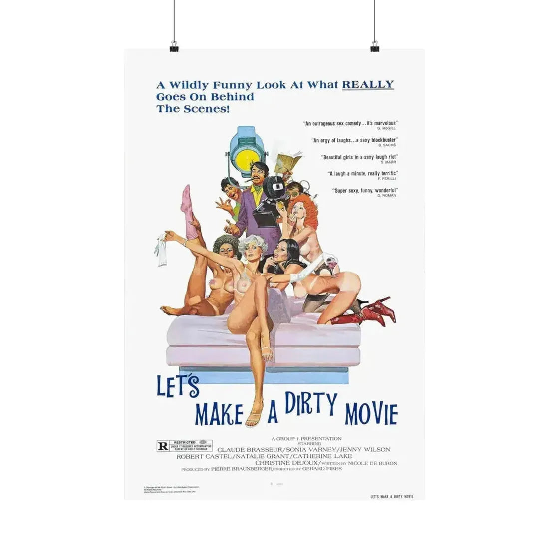 LET'S MAKE A DIRTY MOVIE 1976 - Paper Movie Poster 24″ x 36″ Matte - The Sticker Space
