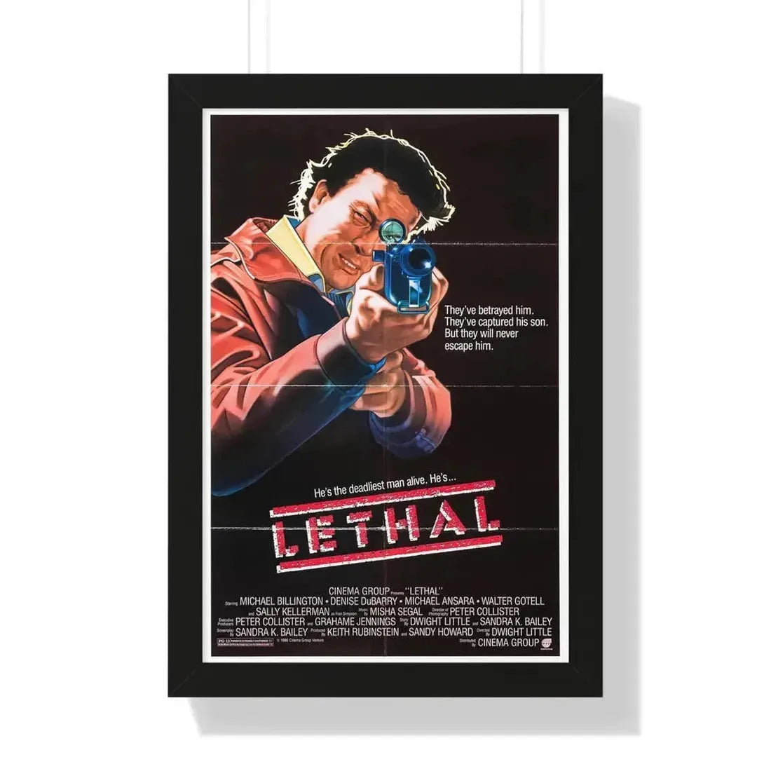 LETHAL 1985 - Framed Movie Poster 16″ x 24″ Black - The Sticker Space