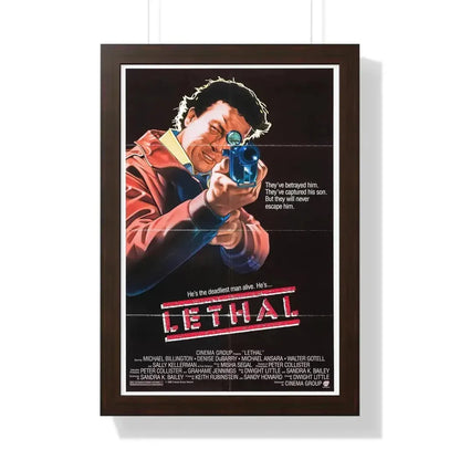 LETHAL 1985 - Framed Movie Poster 16″ x 24″ Walnut - The Sticker Space