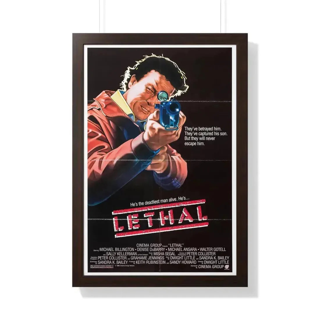LETHAL 1985 - Framed Movie Poster 20" x 30" Walnut - The Sticker Space