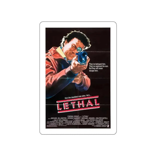 LETHAL 1985 Movie Poster STICKER Vinyl Die-Cut Decal 2 Inch - The Sticker Space