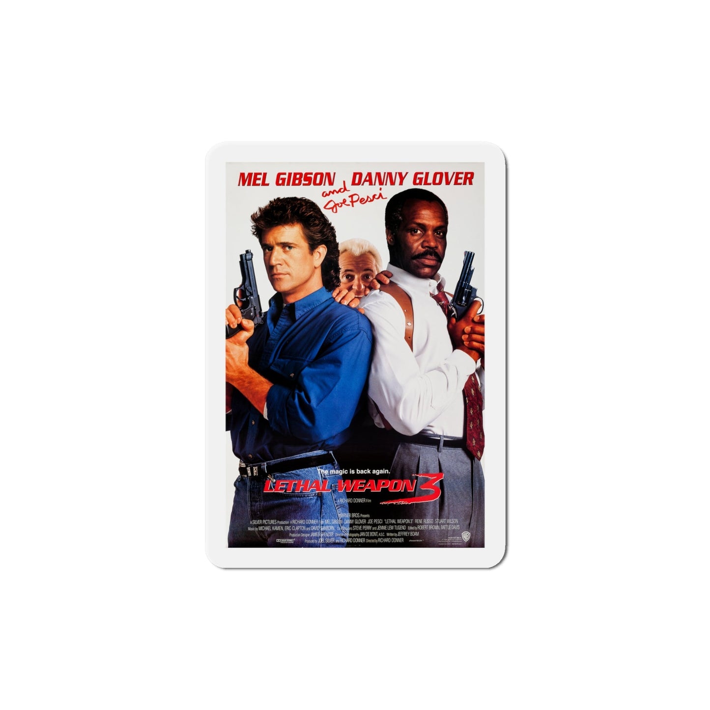 Lethal Weapon 3 1992 Movie Poster Die-Cut Magnet-6 Inch-The Sticker Space