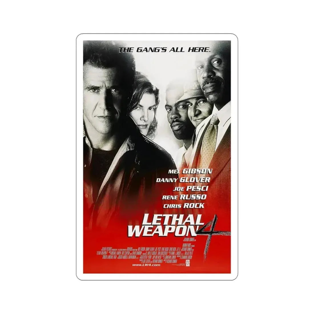 Lethal Weapon 4 1998 Movie Poster STICKER Vinyl Die-Cut Decal 5 Inch - The Sticker Space