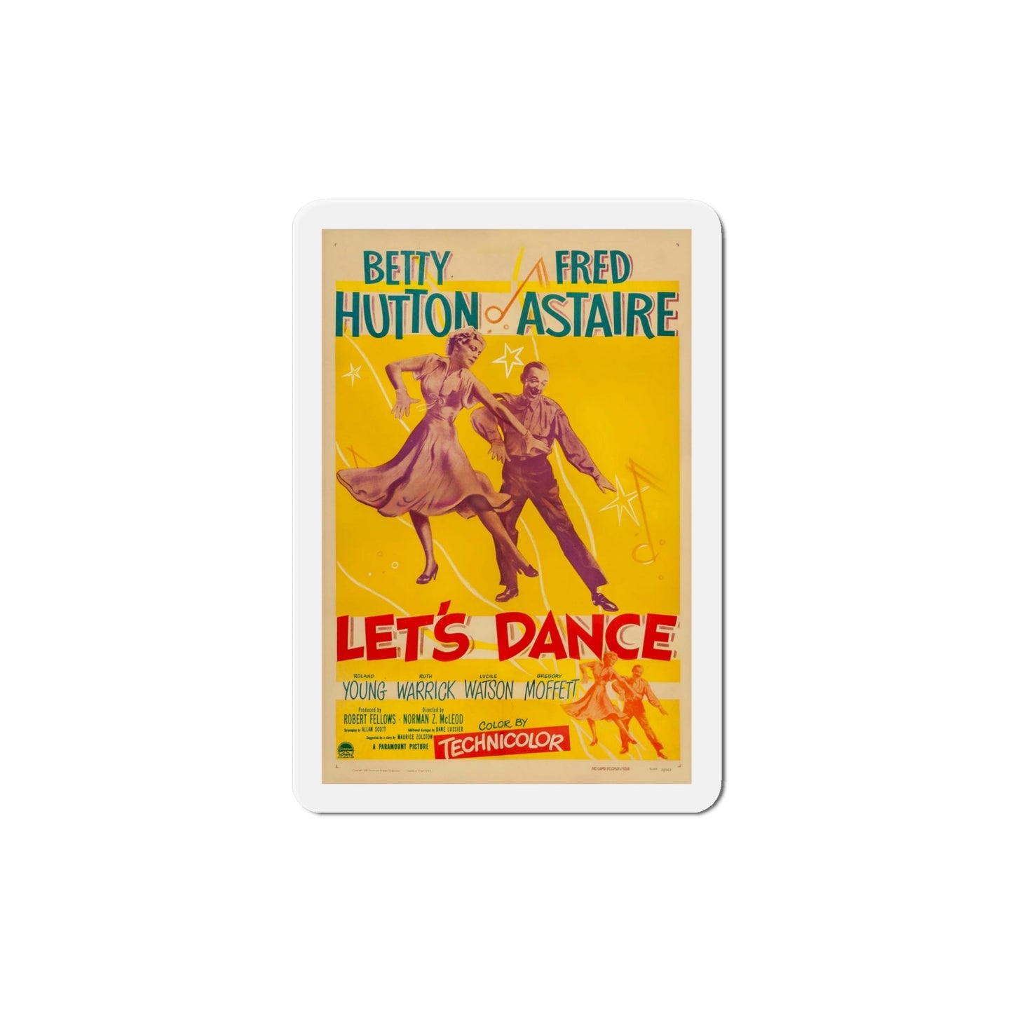 Lets Dance 1950 Movie Poster Die-Cut Magnet-5 Inch-The Sticker Space