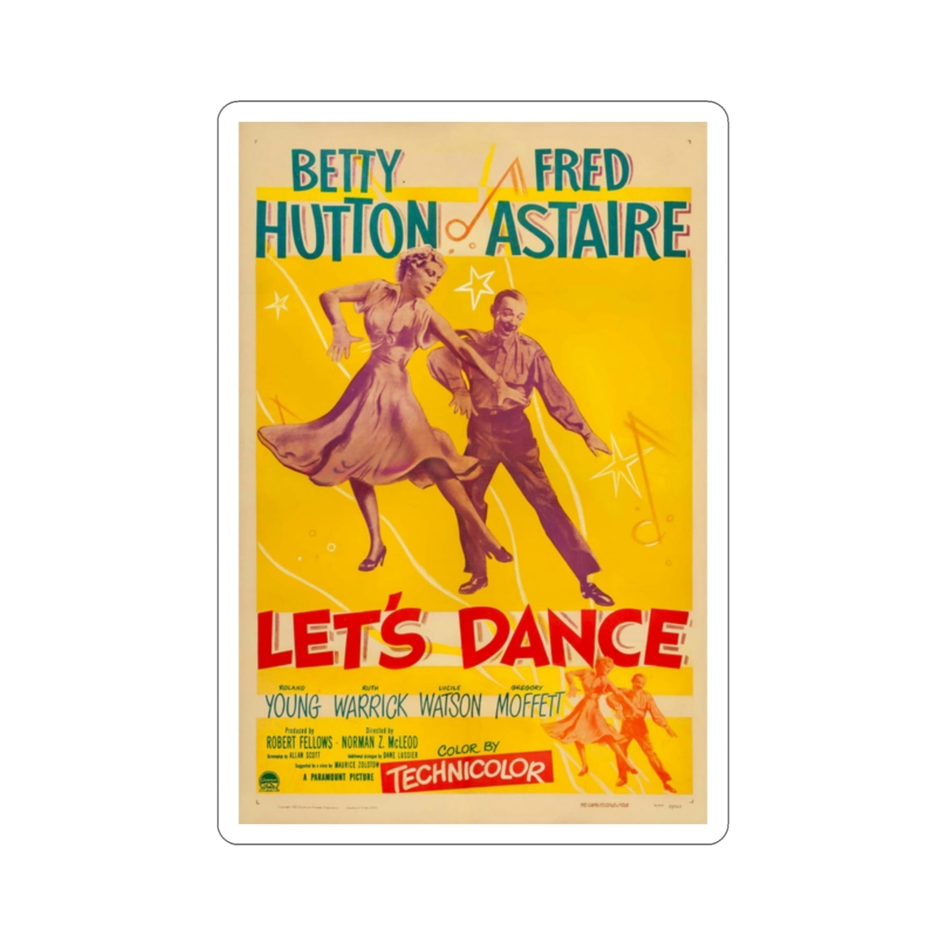 Lets Dance 1950 Movie Poster STICKER Vinyl Die-Cut Decal-2 Inch-The Sticker Space