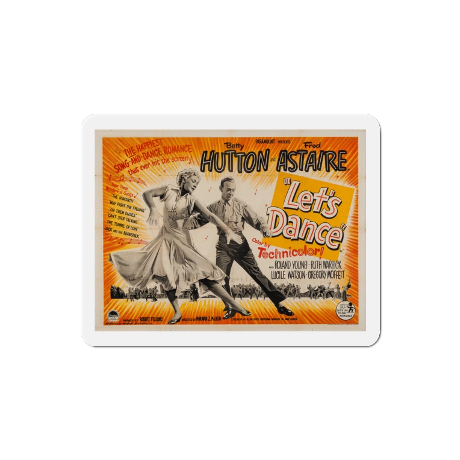 Lets Dance 1950 v2 Movie Poster Die-Cut Magnet-2 Inch-The Sticker Space