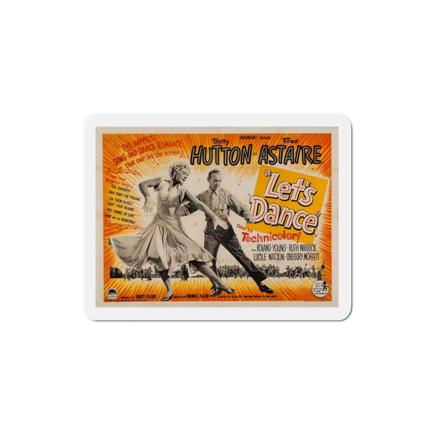 Lets Dance 1950 v2 Movie Poster Die-Cut Magnet-3 Inch-The Sticker Space