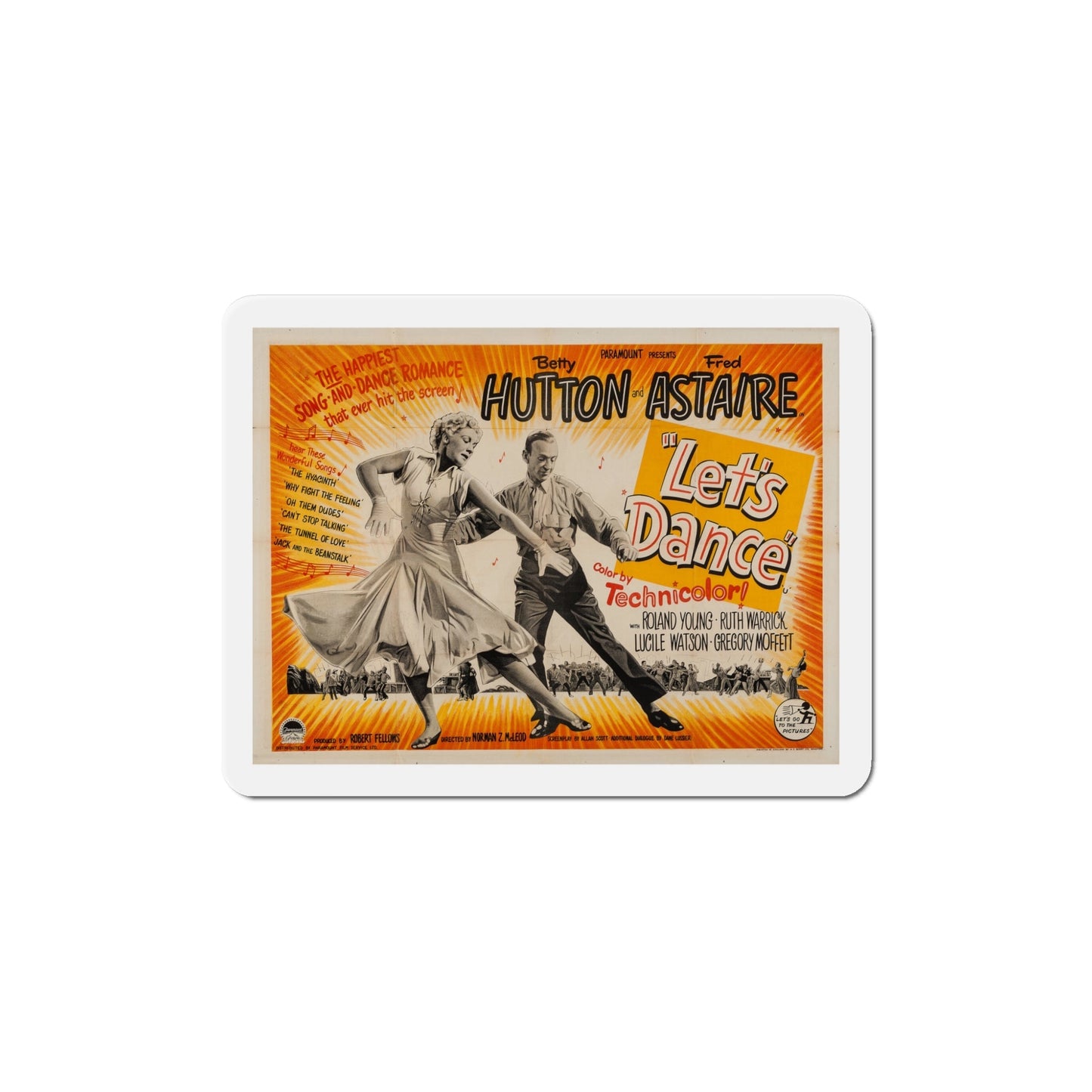 Lets Dance 1950 v2 Movie Poster Die-Cut Magnet-5 Inch-The Sticker Space