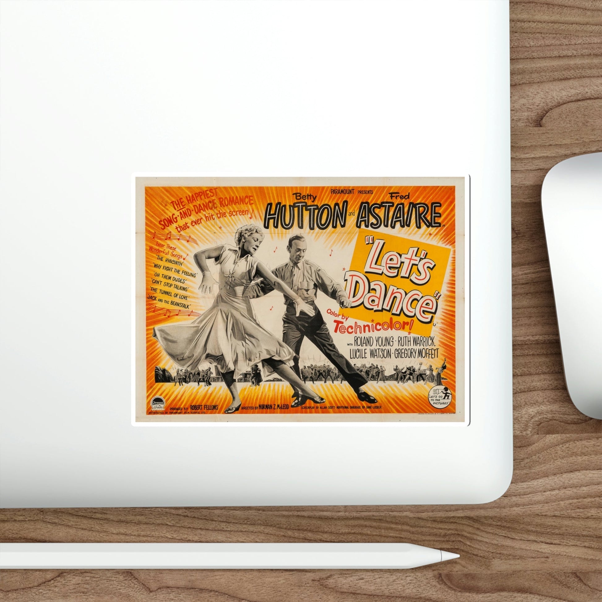 Lets Dance 1950 v2 Movie Poster STICKER Vinyl Die-Cut Decal-The Sticker Space