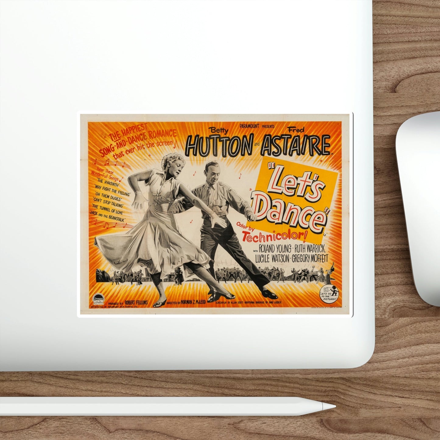 Lets Dance 1950 v2 Movie Poster STICKER Vinyl Die-Cut Decal-The Sticker Space