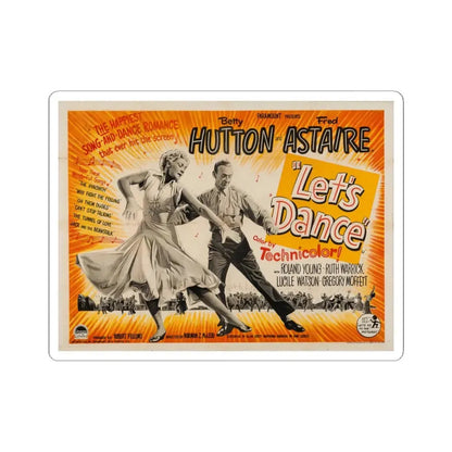 Lets Dance 1950 v2 Movie Poster - STICKER Vinyl Kiss-Cut Decal 3 Inch White - The Sticker Space