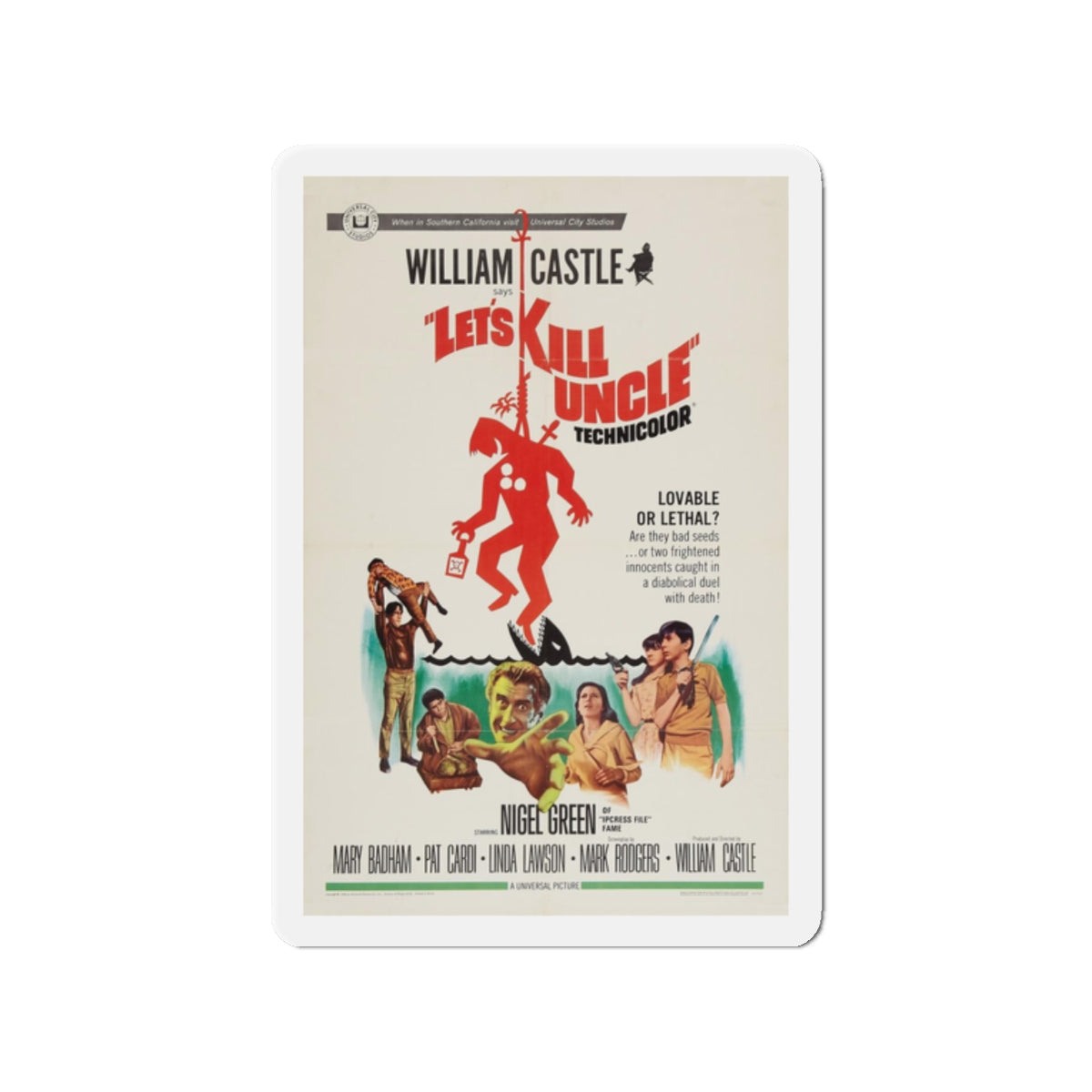 LET'S KILL UNCLE 1966 Movie Poster - Refrigerator Magnet-2" x 2"-The Sticker Space