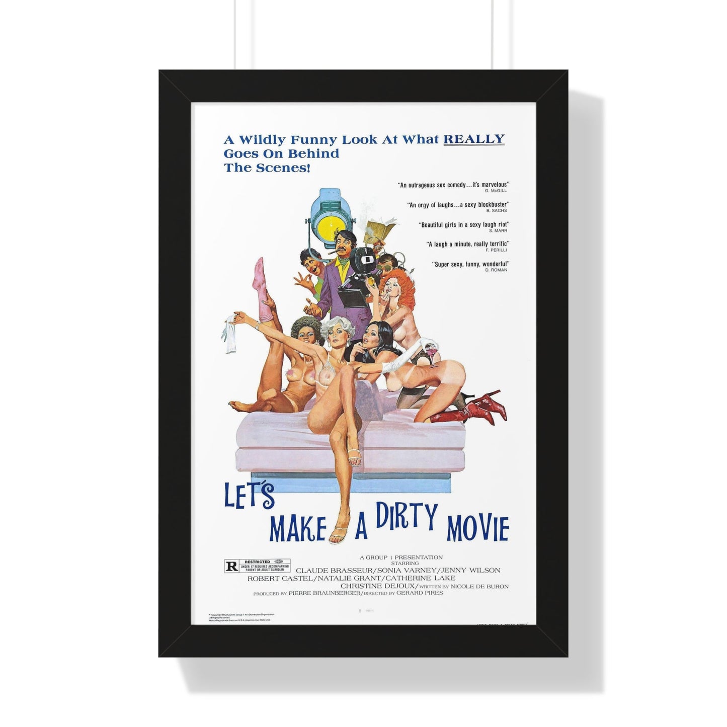 LET'S MAKE A DIRTY MOVIE 1976 - Framed Movie Poster-16″ x 24″-The Sticker Space