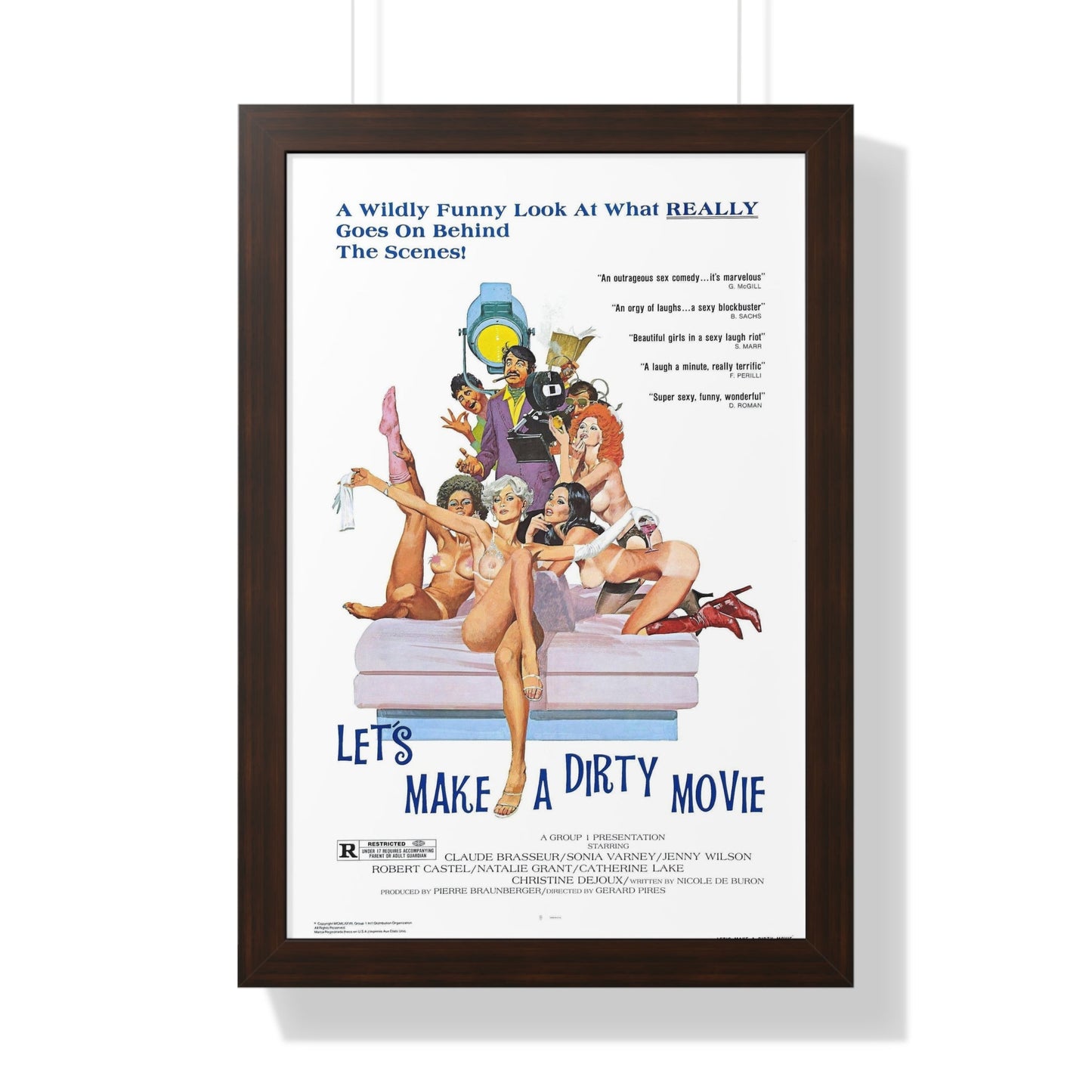 LET'S MAKE A DIRTY MOVIE 1976 - Framed Movie Poster-16″ x 24″-The Sticker Space