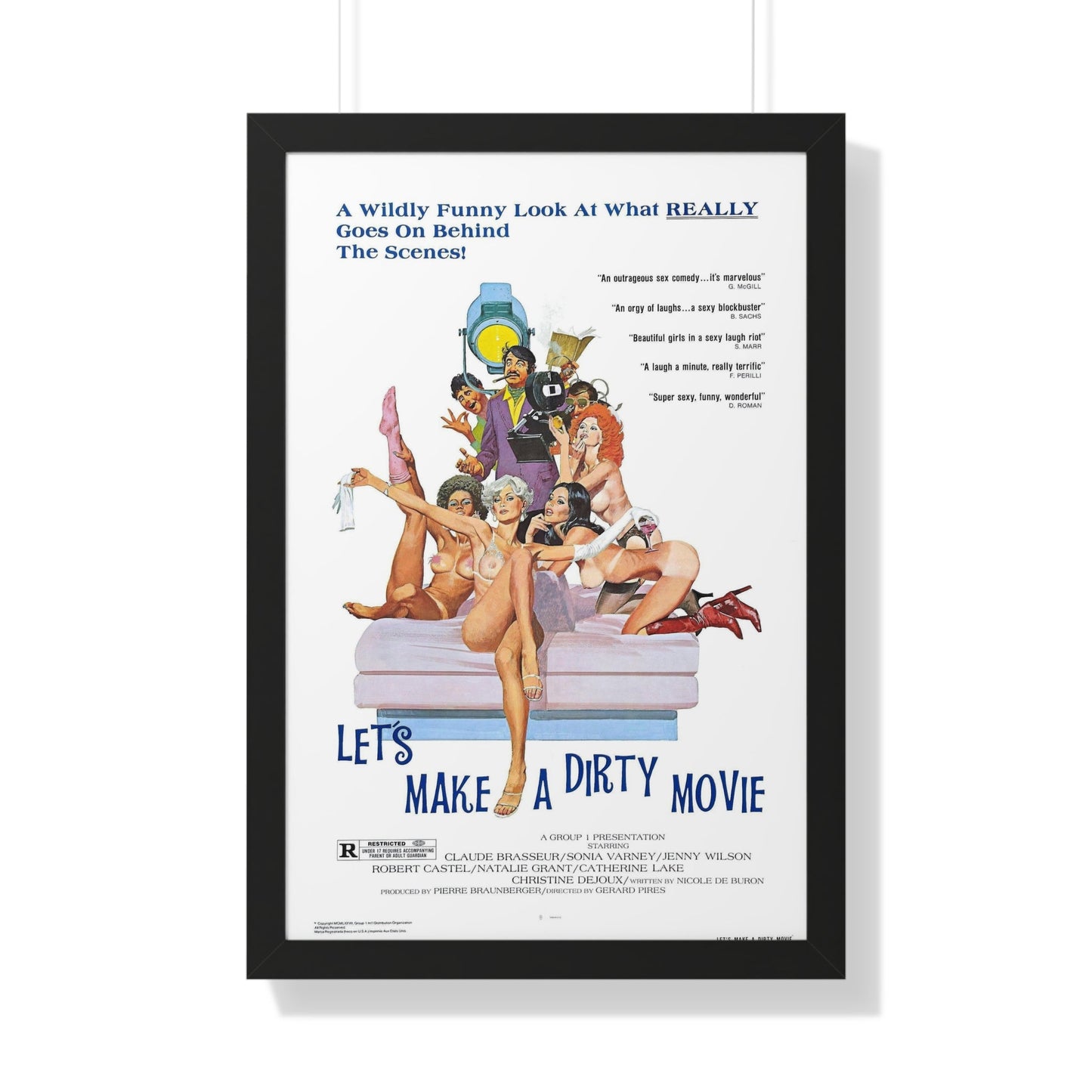 LET'S MAKE A DIRTY MOVIE 1976 - Framed Movie Poster-20" x 30"-The Sticker Space