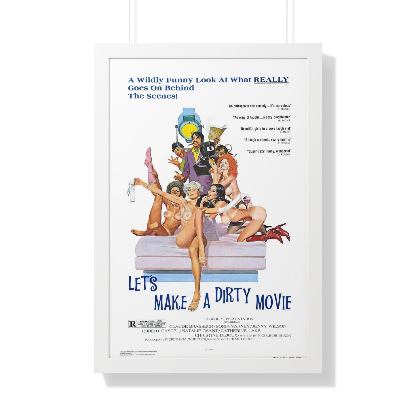 LET'S MAKE A DIRTY MOVIE 1976 - Framed Movie Poster-20" x 30"-The Sticker Space