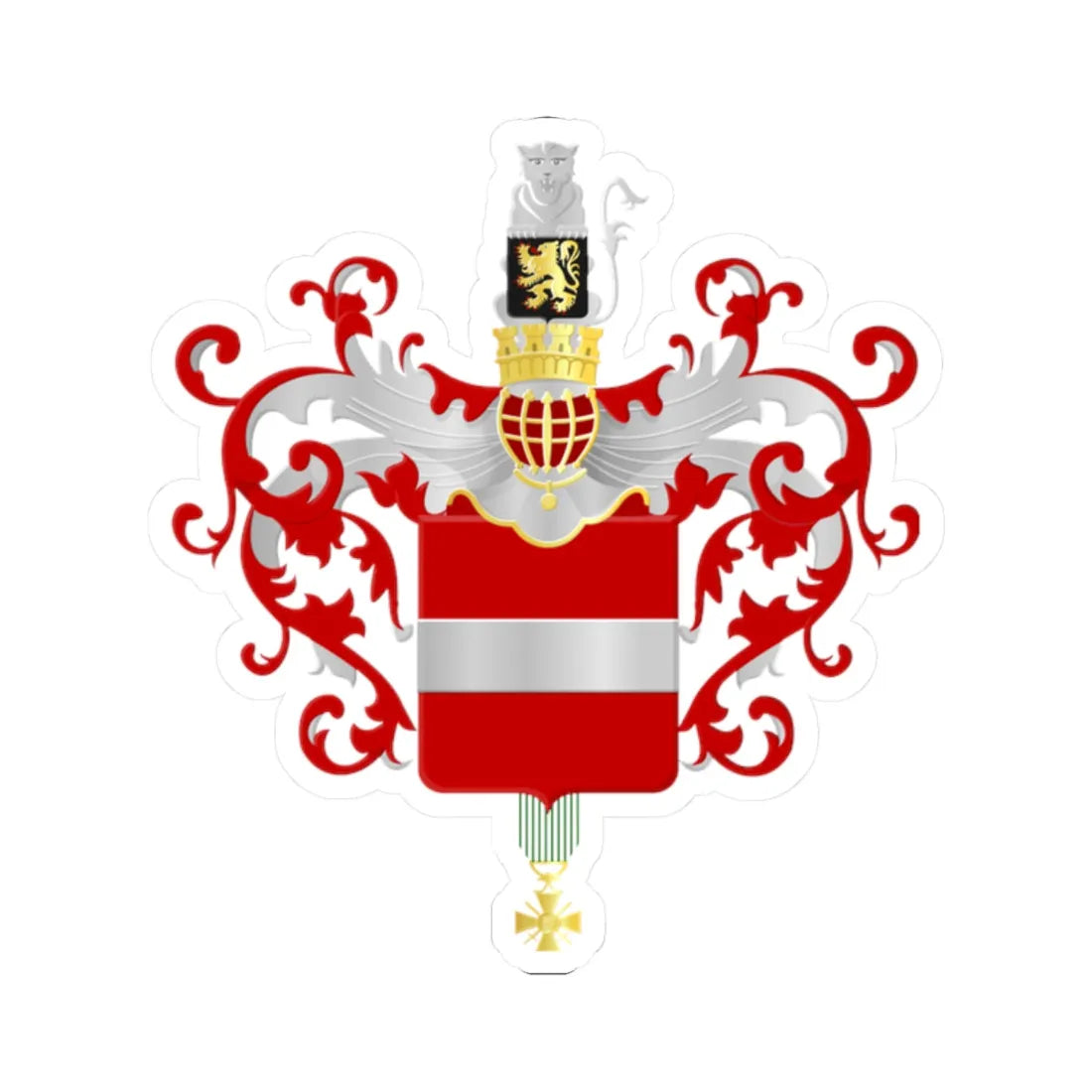 Leuven wapen (Belgium) (Coat of Arms) STICKER Vinyl Kiss-Cut Decal 2 Inch White - The Sticker Space