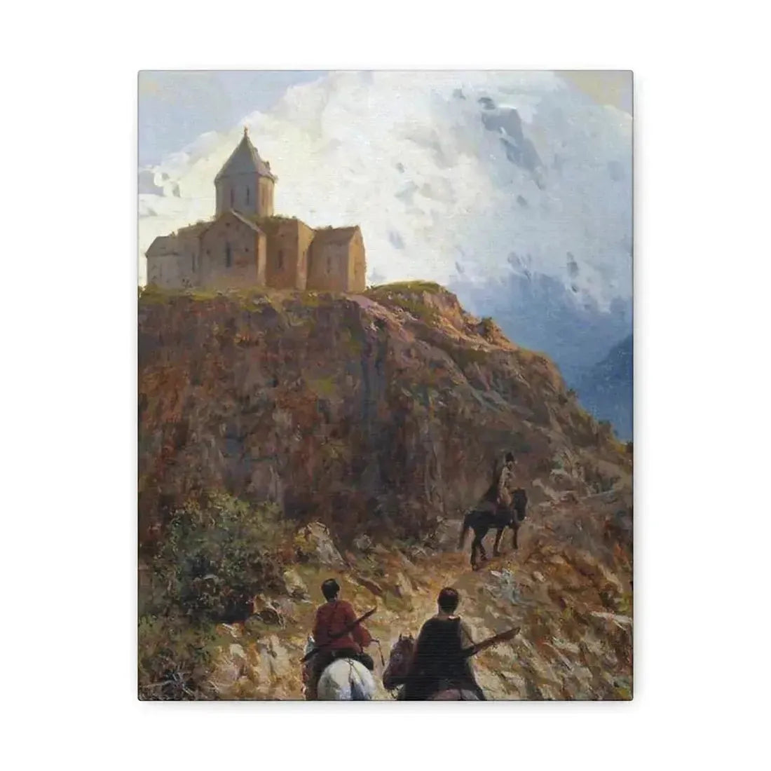 Lev Lagorio (1827-1905) Caucasian view - 1889 - Canvas Wall Art 11″ x 14″ 1.25" - The Sticker Space