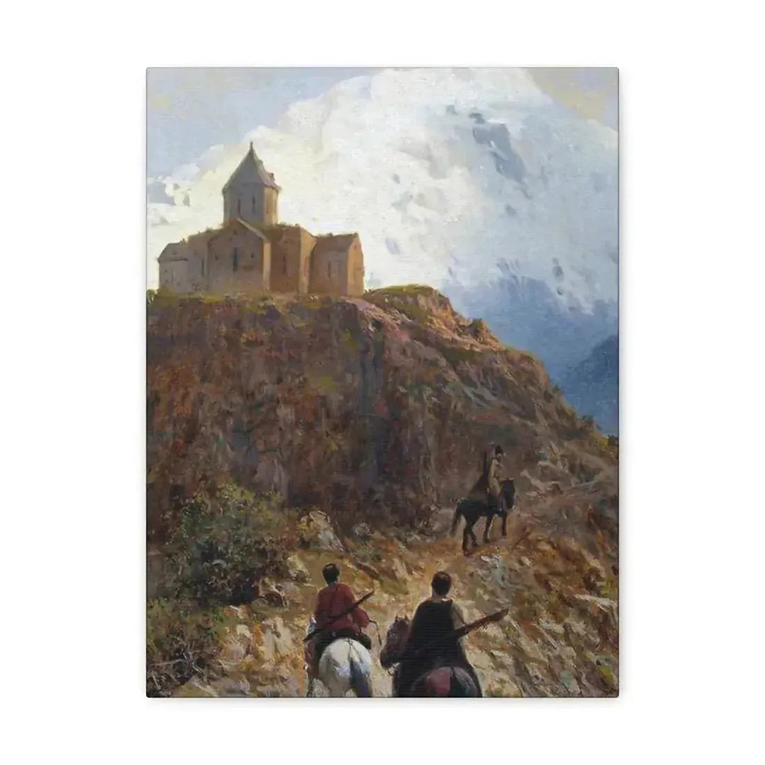 Lev Lagorio (1827-1905) Caucasian view - 1889 - Canvas Wall Art 12″ x 16″ 1.25" - The Sticker Space