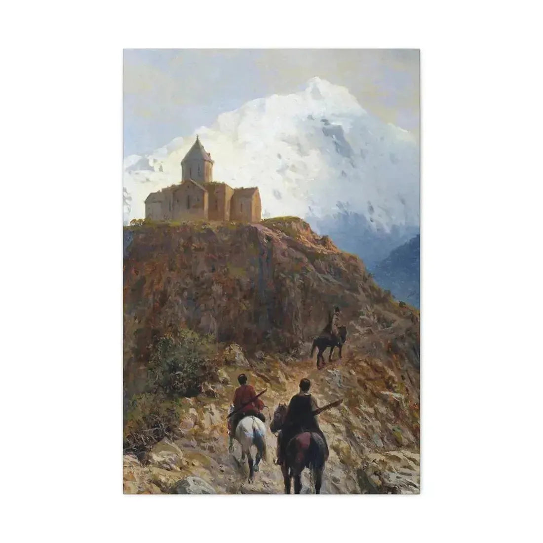 Lev Lagorio (1827-1905) Caucasian view - 1889 - Canvas Wall Art 24″ x 36″ 1.25" - The Sticker Space