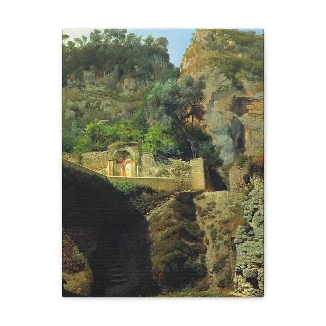 Lev Lagorio (1827-1905) Vista de Capo de Monte, Sorrento 1860 - Canvas Wall Art 12″ x 16″ 1.25" - The Sticker Space