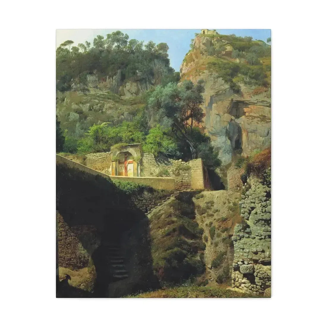 Lev Lagorio (1827-1905) Vista de Capo de Monte, Sorrento 1860 - Canvas Wall Art 24″ x 30″ 1.25" - The Sticker Space