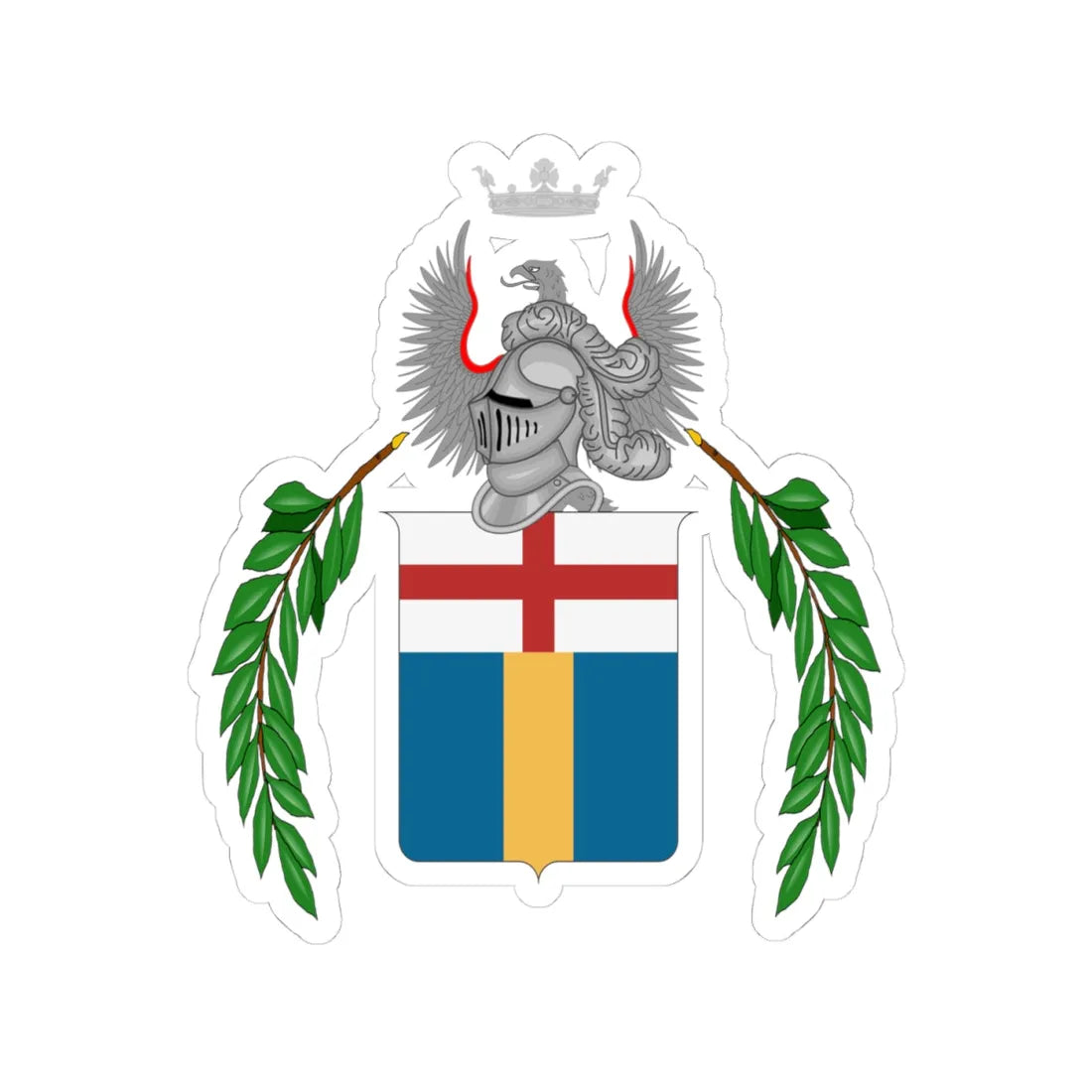 Levanto-Stemma (Italy) (Coat of Arms) STICKER Vinyl Kiss-Cut Decal 4 Inch White - The Sticker Space