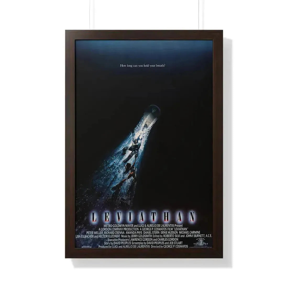 LEVIATHAN 1989 - Framed Movie Poster 20" x 30" Walnut - The Sticker Space